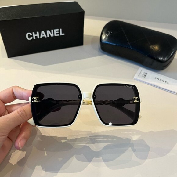 CHANEL Women's White Square Sunglasses - Picture 1 of 7
